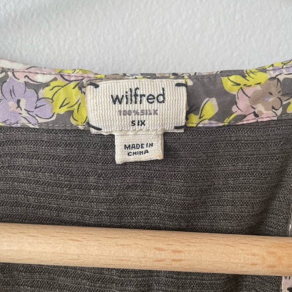 ARITZIA | WILFRED 100% SILK AND LINEN FLORAL BOHO DRESS SIZE 6 - Picture 8 of 14